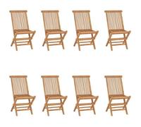 vidaXL Lot de 8 Chaises Pliables de Jardin, Sièges de Terrasse, Chaises de Balcon, Meubles de Patio Extérieur, Bois de Teck 3096592