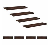 vidaXL Lot de 8 tapis d'escalier, 100 x 25 x 2 cm, marron foncé