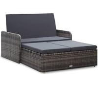 vidaXL Lounge Set avec coussins 2 pcs. Meuble de jardin Set de meubles Lounge Meuble de repos Poly Rattan Gris