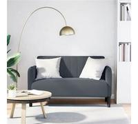 vidaXL Canapé causeuse 109 cm velours gris foncé – deux places rembourré 4100588