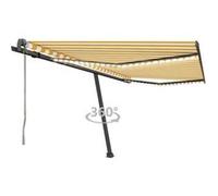 Luifel automatisch met LED en windsensor 400x300 cm geel en wit3069753