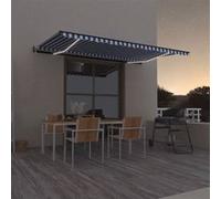 vidaXL Luifel automatisch met LED en windsensor 500x300 cm blauw wit3069151 G