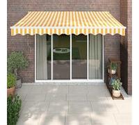 Vidaxl Auvent Rétractable Jaune Et Blanc 3x2,5 M Tissu Et Aluminium
