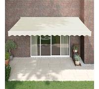 Vidaxl Auvent Rétractable Crème 4,5x3 M Tissu Et Aluminium