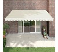 Vidaxl Auvent Rétractable Crème 4x3 M Tissu Et Aluminium