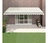 Vidaxl Auvent Rétractable Crème 5x3 M Tissu Et Aluminium