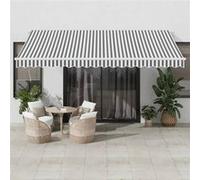 Luifel automatisch uittrekbaar 450x300 cm antracietkleur en wit3310234