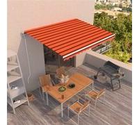 Auvent Rétractable Automatique 450x350 Cm Orange Et Marron