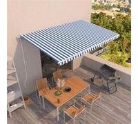 vidaXL Luifel automatisch uittrekbaar 500x350 cm blauw en wit3069026 G