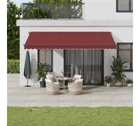 Luifel automatisch uittrekbaar met LED's 500x350 cm bordeaux3215009