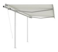 vidaXL Luifel automatisch uittrekbaar met palen 3x2,5 m crÃmekleurig3069907 Crème G