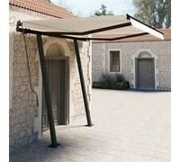 Vidaxl Auvent Rétractable Automatique Et Poteaux 3x2,5 M Crème