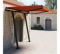 Vidaxl Auvent Rétractable Automatique Et Poteaux 3x2,5 M Orange Marron