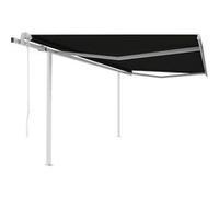 Vidaxl Auvent Automatique R¿¿Tractable Avec Poteaux 4x3,5 M Anthracite