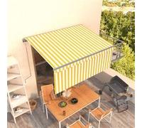 Auvent Automatique Rétractable avec Store 6x3 m Jaune et Blanc Banne vidaXL
