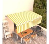 Auvent Rétractable Automatique avec Store 3x2,5m Jaune et Blanc Banne vidaXL