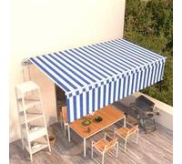 Auvent Rétractable Automatique avec Store 3x2,5m Jaune et Blanc Banne vidaXL