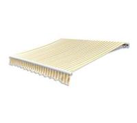 vidaXL Luifel gemotoriseerd uitschuifbaar 400 cm geel/wit275559 Blanc G