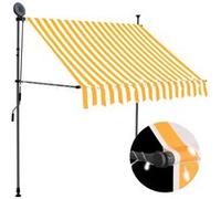 vidaXL Luifel handmatig uitschuifbaar met LED 100 cm wit en oranje145855 Blanc G