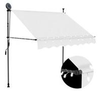 vidaXL Auvent manuel rétractable avec LED 150 cm Crème