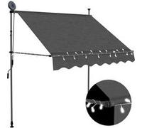 Auvent Manuel Rétractable avec LED 350 cm Anthracite Store Balcon vidaXL