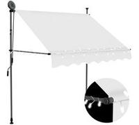 vidaXL Auvent manuel rétractable - avec LED - 200 cm - Crème