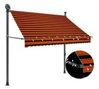 Auvent manuel rétractable avec led 200 cm Orange et marron Vidaxl orange et marron