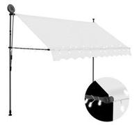 Luifel handmatig uitschuifbaar met LED 250 cm crÃmekleurig145872