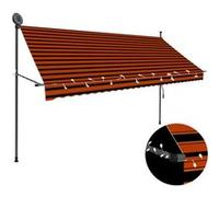 Auvent Manuel Rétractable Avec Led 300 Cm Orange Et Marron