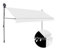 vidaXL Auvent manuel rétractable avec LED 350 cm Crème Crème