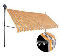 Vidaxl Auvent Manuel Rétractable Avec Led 350 Cm Jaune Et Bleu
