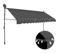 Luifel handmatig uitschuifbaar met LED 400 cm antracietkleurig145868