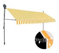 Auvent Manuel Rétractable avec LED 200 cm Orange et Marron Store Balcon vidaXL