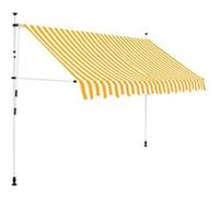 Vidaxl Auvent Rétractable Manuel 300 Cm Rayures Oranges Et Blanches Jaune