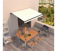 Auvent Manuel Rétractable 350x250 cm Crème Store Balcon Jardin Terrasse vidaXL