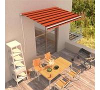 Luifel handmatig uittrekbaar 350x250 cm oranje en bruin3051211