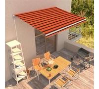 vidaXL Luifel handmatig uittrekbaar 400x300 cm oranje en bruin3051216 G