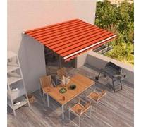 vidaXL Luifel handmatig uittrekbaar 450x350 cm oranje en bruin3069000 G