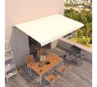 Vidaxl Auvent Manuel Rétractable 500x300 Cm Crème