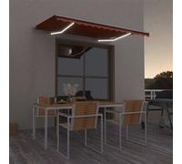 Auvent Manuel Rétractable avec LED 400x350 cm Anthracite Store Balcon vidaXL