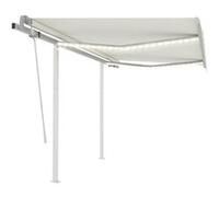 Vidaxl Auvent Manuel Rétractable Avec Led 3x2,5 M Crème