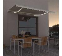 Auvent rétractable Tissu et Aluminium manuel Ombre d'Extérieur anti-UV vidaXL vi