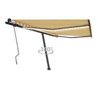 Vidaxl Auvent Manuel Rétractable Avec Led 450x300 Cm Jaune Et Blanc Jaune