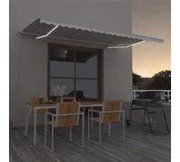 Vidaxl Auvent Manuel Rétractable Avec Led 500x300 Cm Crème