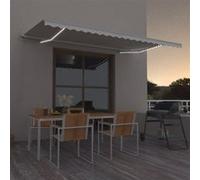 vidaXL Luifel handmatig uittrekbaar met LED 500x350 cm crÃmekleurig3069022 Crème G