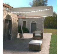 vidaXL Luifel handmatig uittrekbaar met LED 500x350 cm crÃmekleurig3069662 Crème G