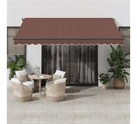 Luifel handmatig uittrekbaar met LED's 400x350 cm bruin3215404