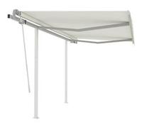 Vidaxl Auvent Manuel Rétractable Avec Poteaux 3x2,5 M Crème