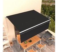 Auvent Manuel Rétractable avec Store Banne Pliable Jardin Balcon Terrasse Patio Extérieur Protection contre Rayons UV 4x3 m Anthracite