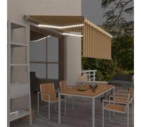 Luifel handmatig uittrekbaar rolgordijn LED 3,5x2,5 m geel wit3069403